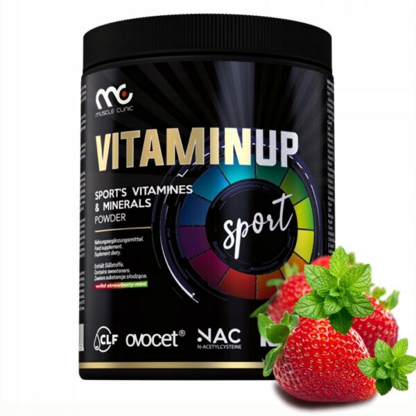 MUSCLE CLINIC VITAMIN UP 300 G WITAMINY/MINERAŁY - NAC -Q10-TRUSKAWKA MIĘTA