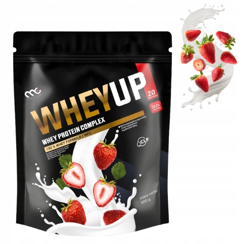 MUSCLE CLINIC WHEY UP 600g ODŻYWKA BIAŁKOWA KONCENTRAT- TRUSKAWKA