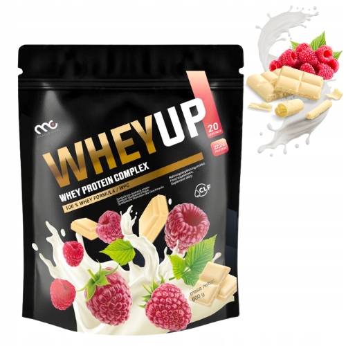MUSCLE CLINIC WHEY UP 600g ODŻYWKA BIAŁKOWA - MALINA BIAŁA CZEKOLADA