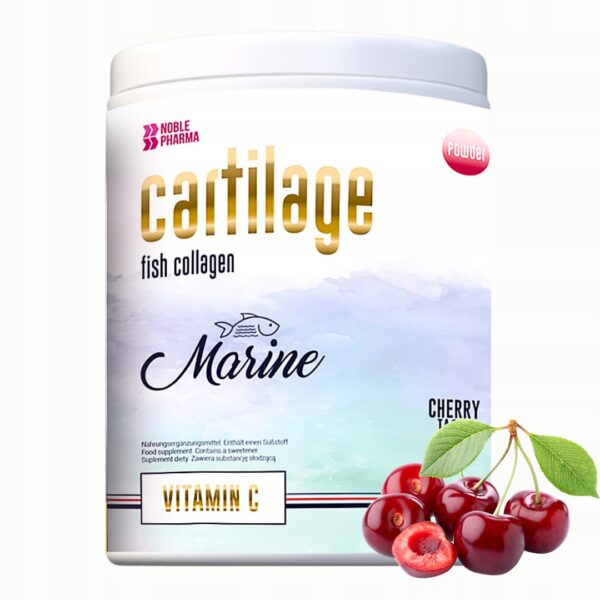 NOBLE PHARMA CARTILAGE FISH COLLAGEN 200G - KOLAGEN RYBI - SMAK WIŚNIA