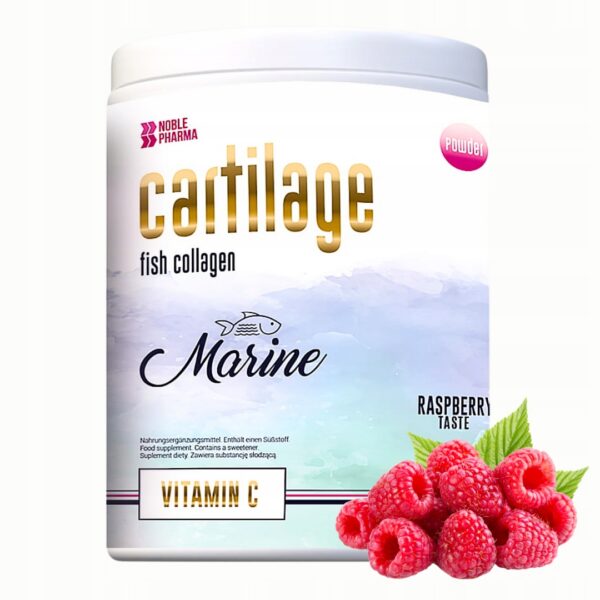 NOBLE PHARMA CARTILAGE FISH COLLAGEN 200G - KOLAGEN RYBI - SMAK MALINA