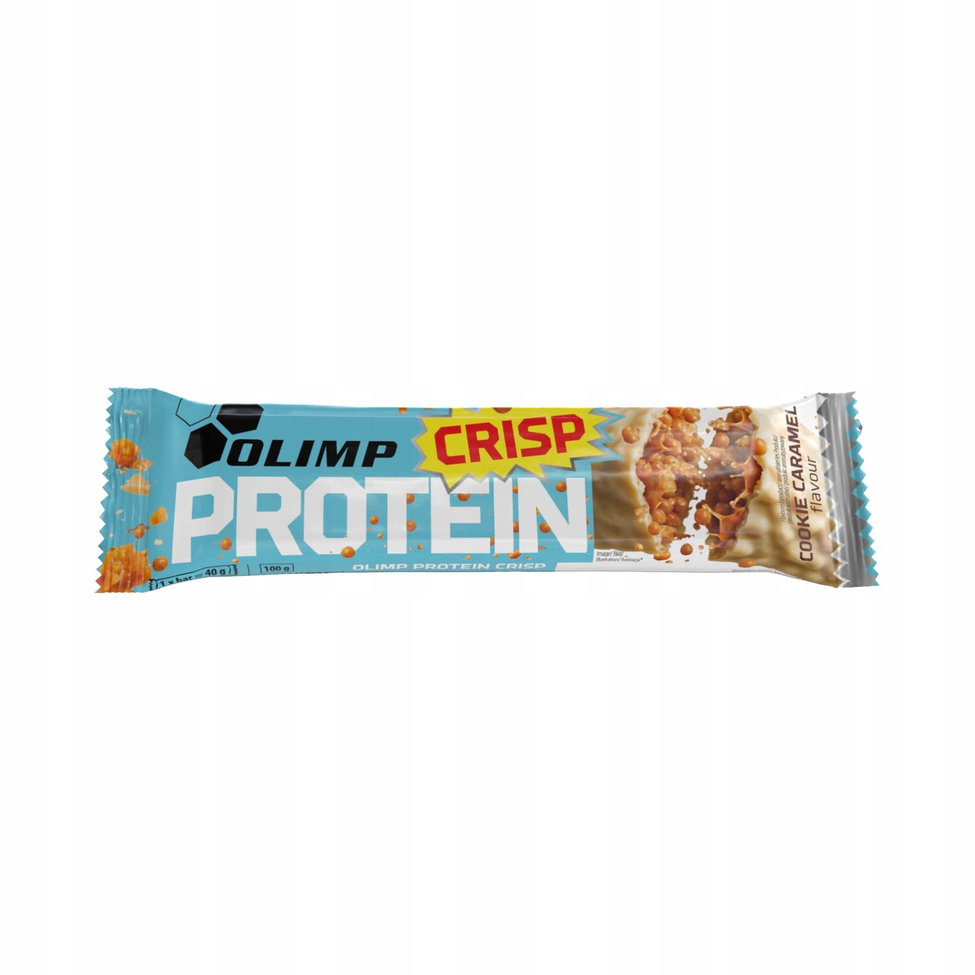 OLIMP NUTRIRION PROTEIN CRISP BAR 40g - BATON BIAŁKOWY - CIASTKO Z KARMELEM