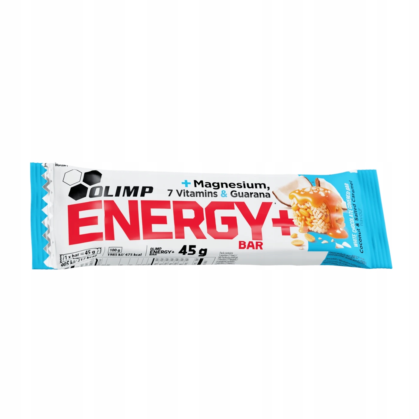 OLIMP NUTRITION ENERGY+ BAR 45 g BATON ENERGETYCZNY - KOKOS SŁONY KARMEL