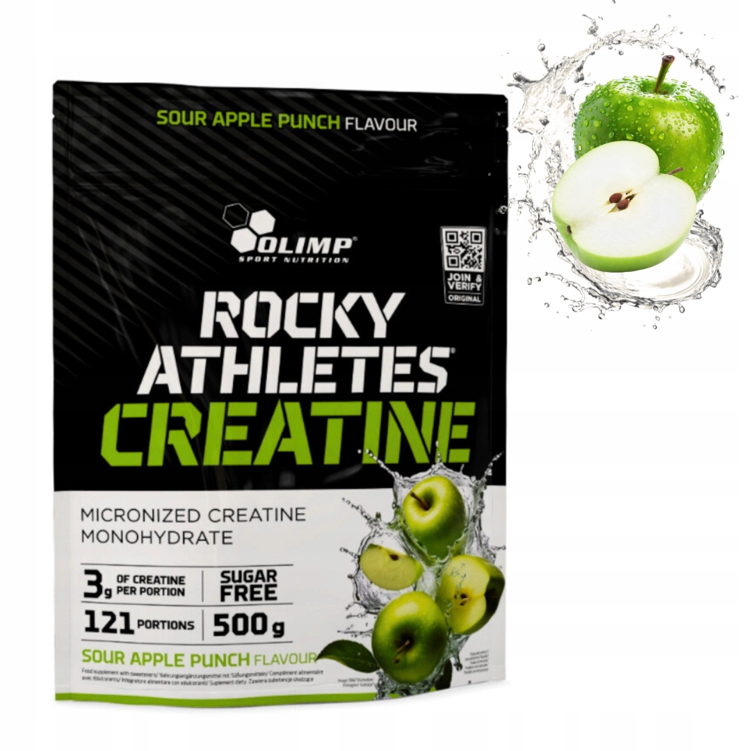 OLIMP ROCKY ATHLETES CREATINE 500 g KREATYNA - SIŁA - REGENERACJA - JABŁKO