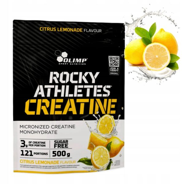 OLIMP ROCKY ATHLETES CREATINE 500 g KREATYNA - SIŁA - REGENERACJA - CYTRYNA