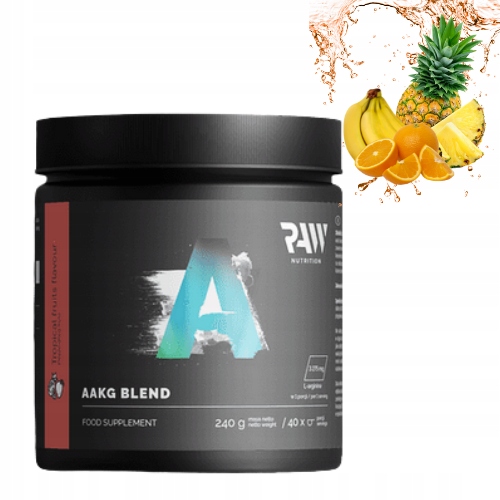 RAW NUTRITION AAKG BLEND 240g POMPA - WYDOLNOŚĆ - REGENERACJA - TROPIKALNY