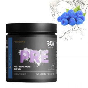 RAW NUTRITION PRE-WORKOUT BLEND 240g CYTRULINA + TAURYNA /POMPA - MALINA