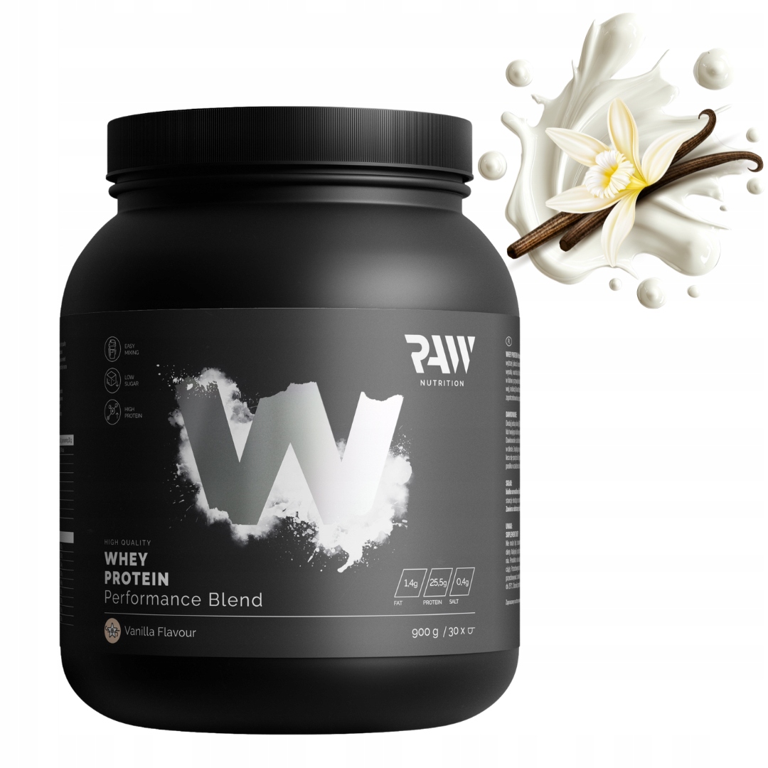 RAW NUTRITION WHEY PROTEIN BLEND WPC 900g BIAŁKO KONCENTRAT WPC - WANILIA