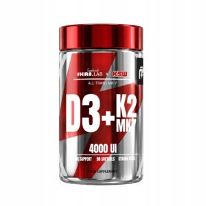 Witamina D2 K2 MK-7 4000 IU 90 softgels KSW Kości Zęby Odporność Hiro.Lab