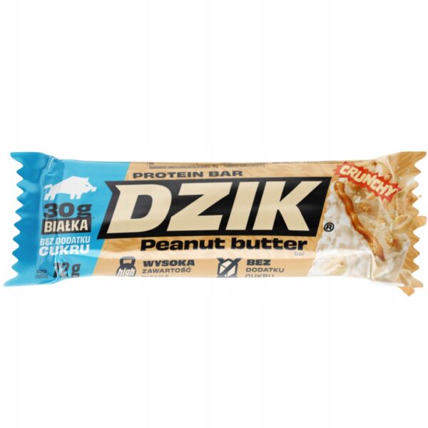 WK DZIK BATON PROTEINOWY 72g BEZ DODATKU CUKRU - PEANUT BUTTER